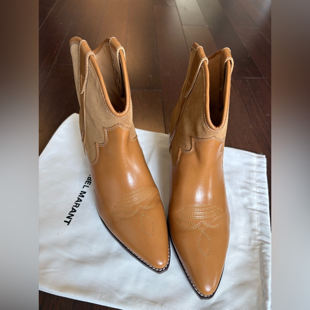ISABEL MARANT Dewina suede leather cowboy boots US 9 FR 40 New - Picture 11 of 13